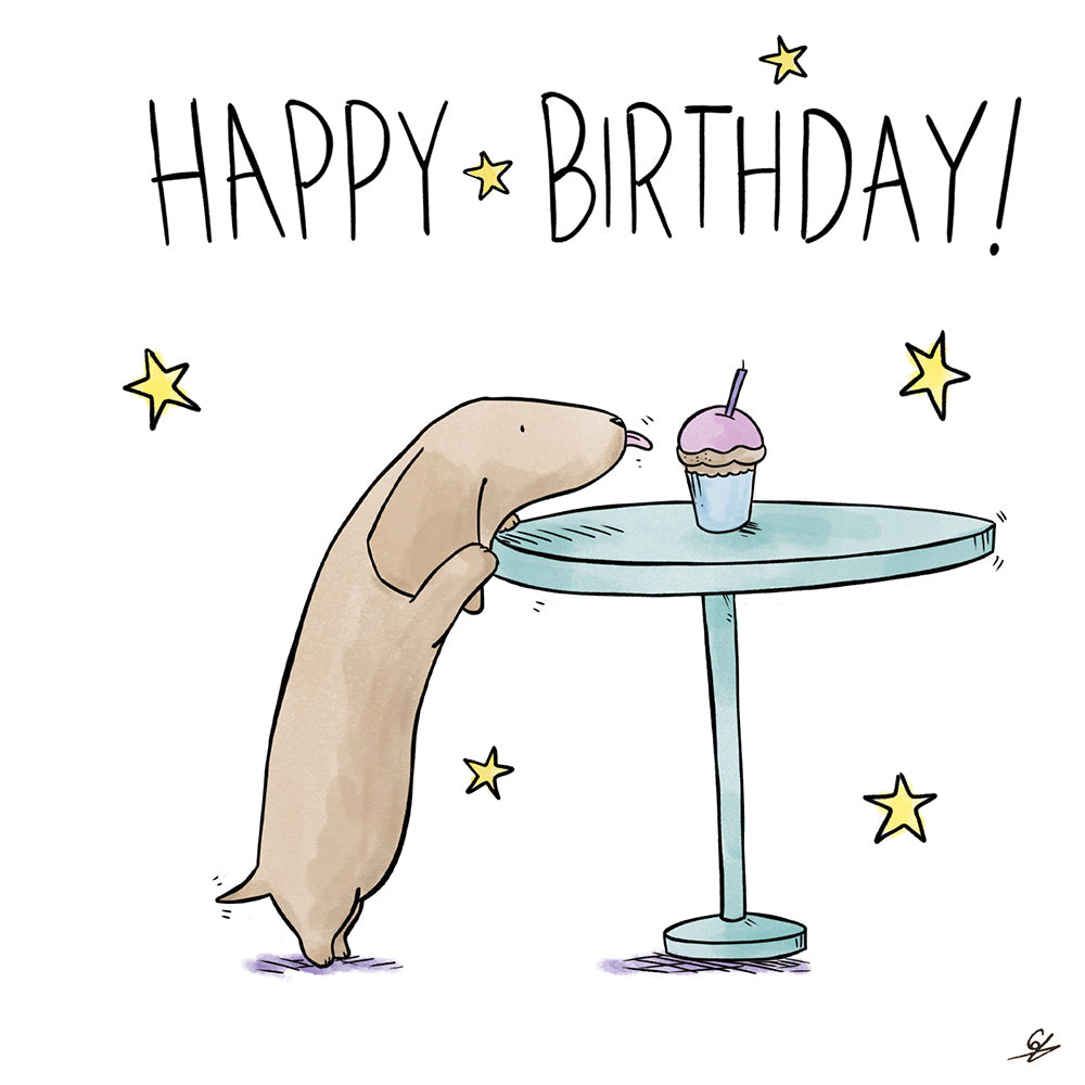 Log Dog Cupcake Happy Birthday
