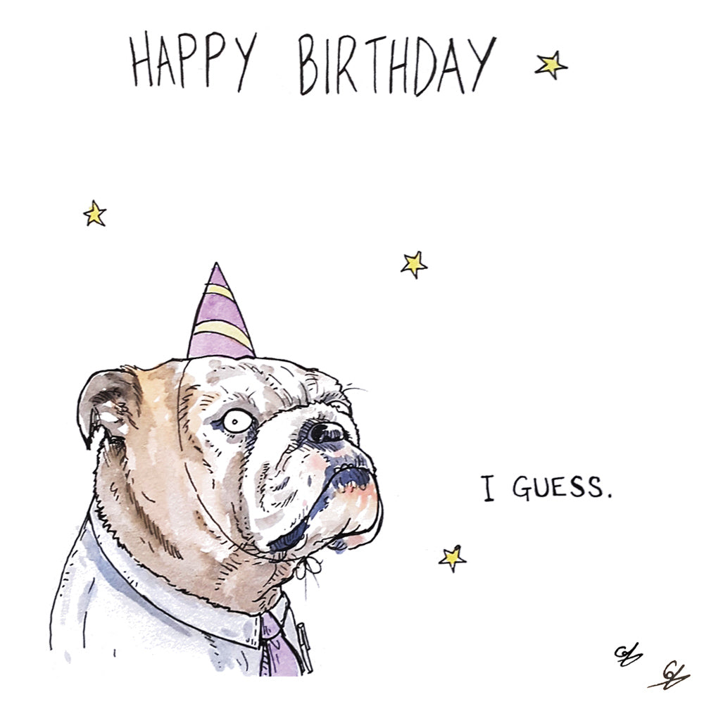 Bulldog Birthday Greeting Card