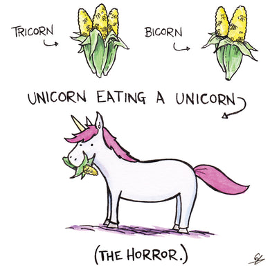 Tricorn, Bicorn, Unicorn eating a Unicorn.