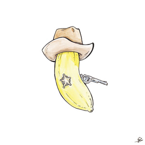 A Banana dressed like a Sheriff.