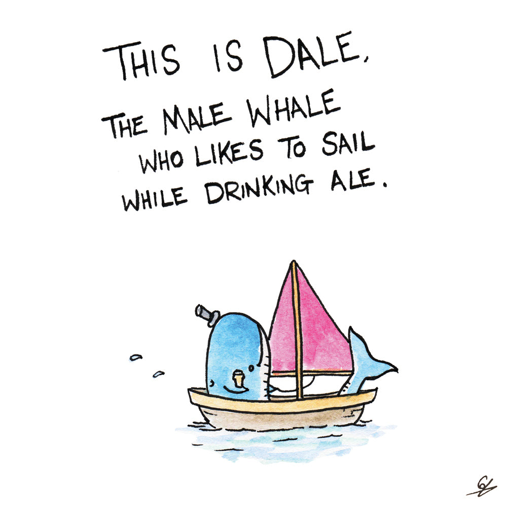 Dale the Male Whale Greeting Card