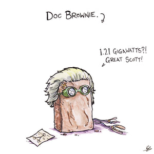 Doc Brownie - It's a brownie that looks like Doc Brown from Back to the Future.