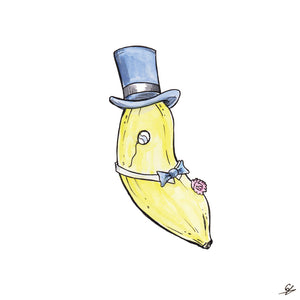 A Banana in a top hat and monocle