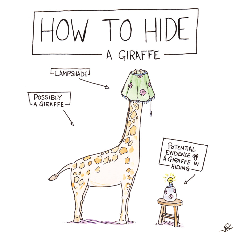 How to hide a Giraffe - Put a lampshade on it.