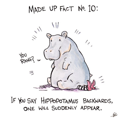 Made Up Fact No. 10: If you say Hippopotamus backwards, one will suddenly appear.