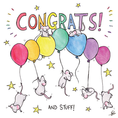 Congrats! And Stuff! Mice on Balloons