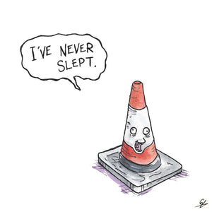 A very tired traffic cone.