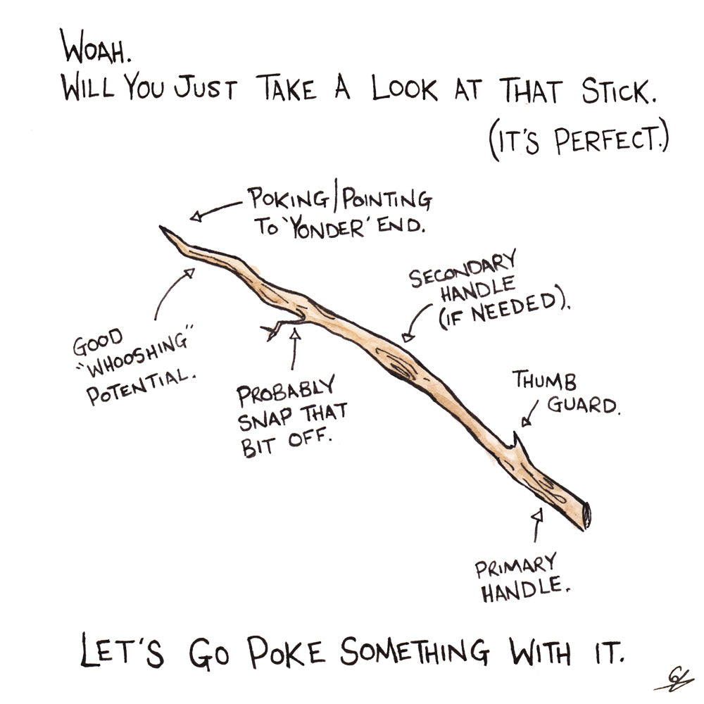 A detailed diagram of the perfect stick.
