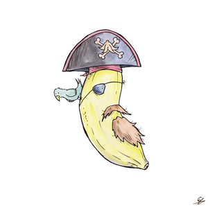 A Banana dressed as a Pirate