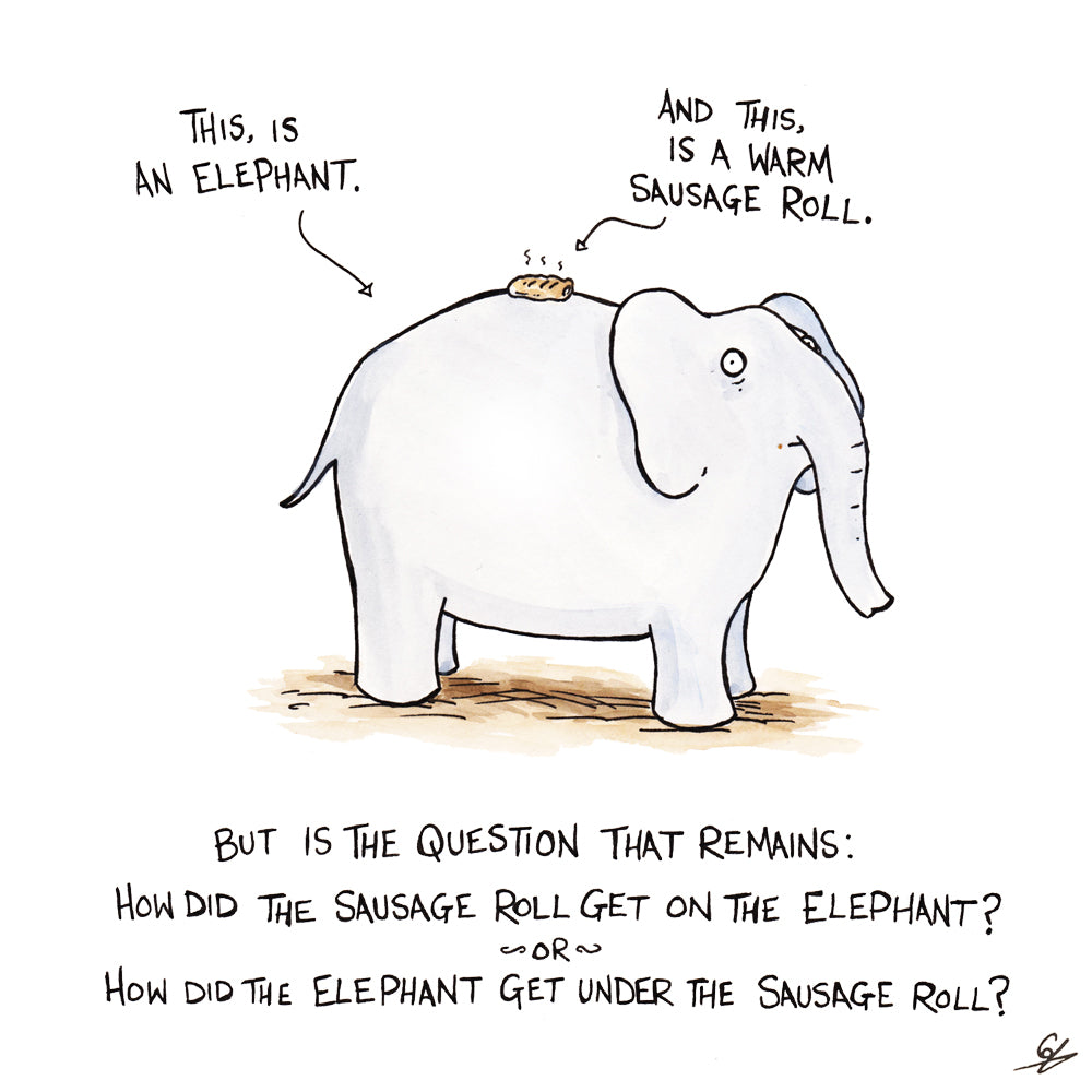 An Elephant under a Warm Sausage Roll