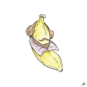 A Banana dressed as Shakespeare