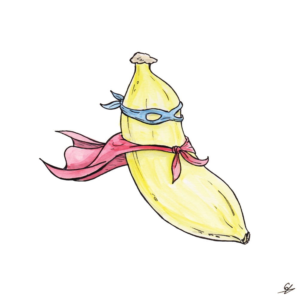 Banana dressed as a Superhero