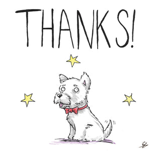 Thanks! With a picture of dog, wearing a bow tie.