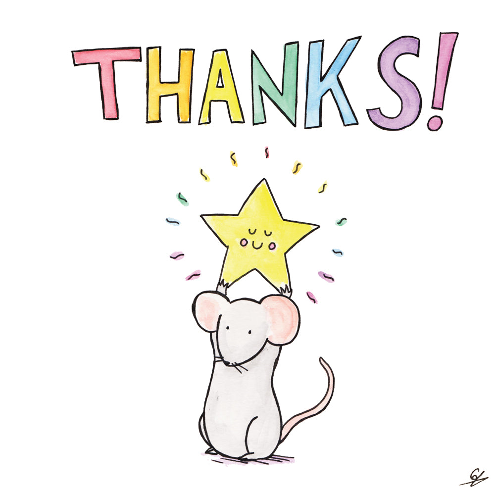 A Mouse holding up a star - Thanks!